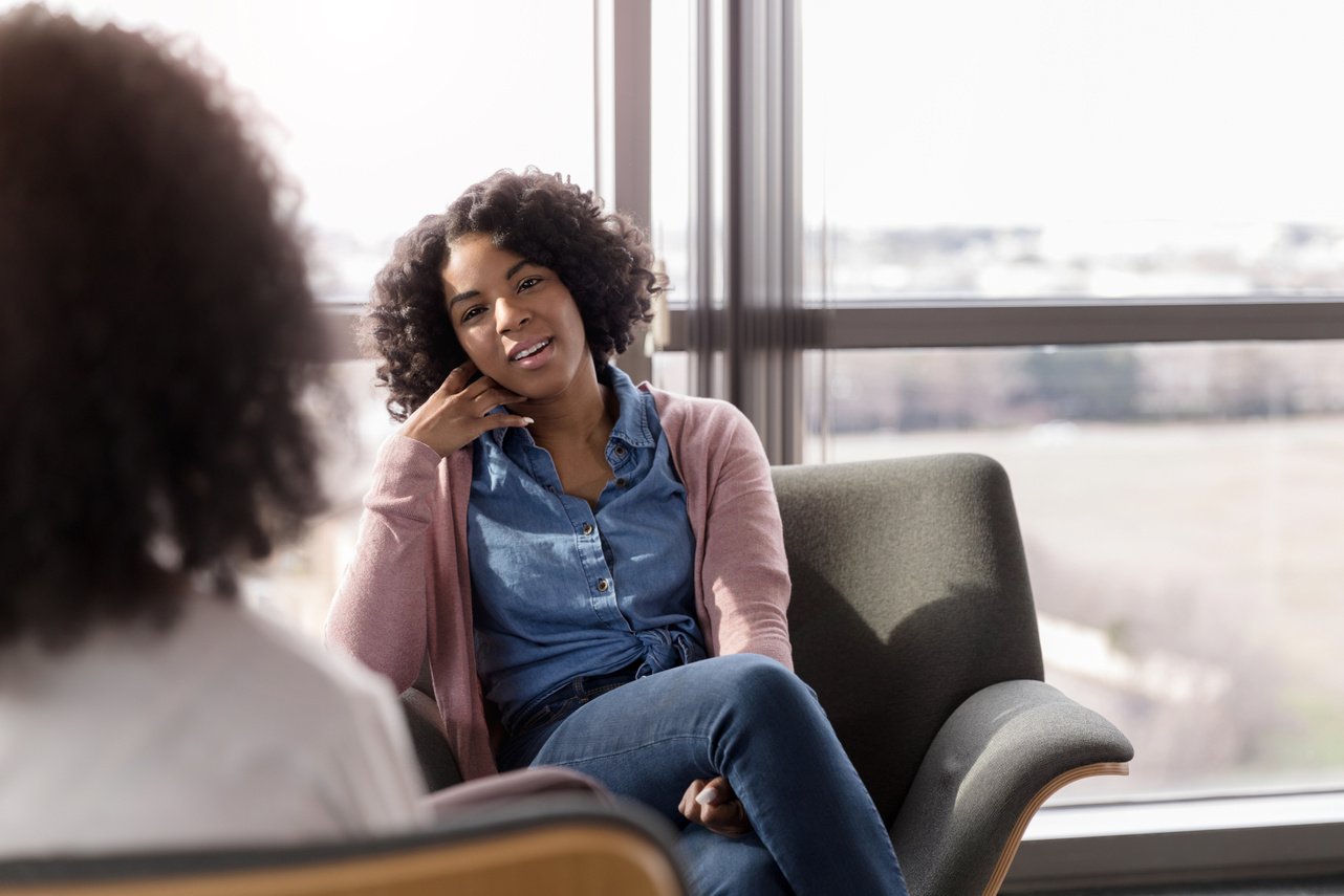 Vulnerable counseling patient talks with counselor